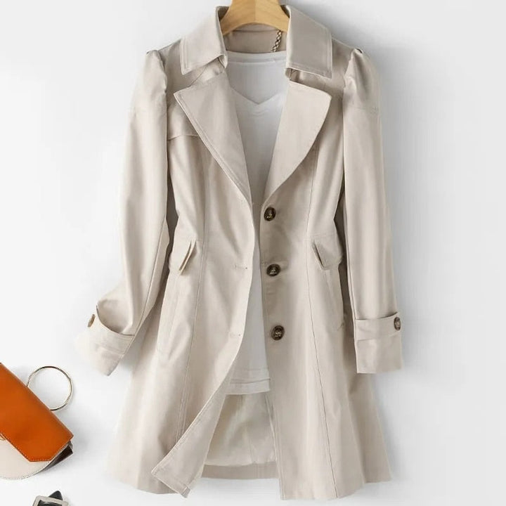 Women's Single-Breasted Mid-Length Lapel Trench Coat