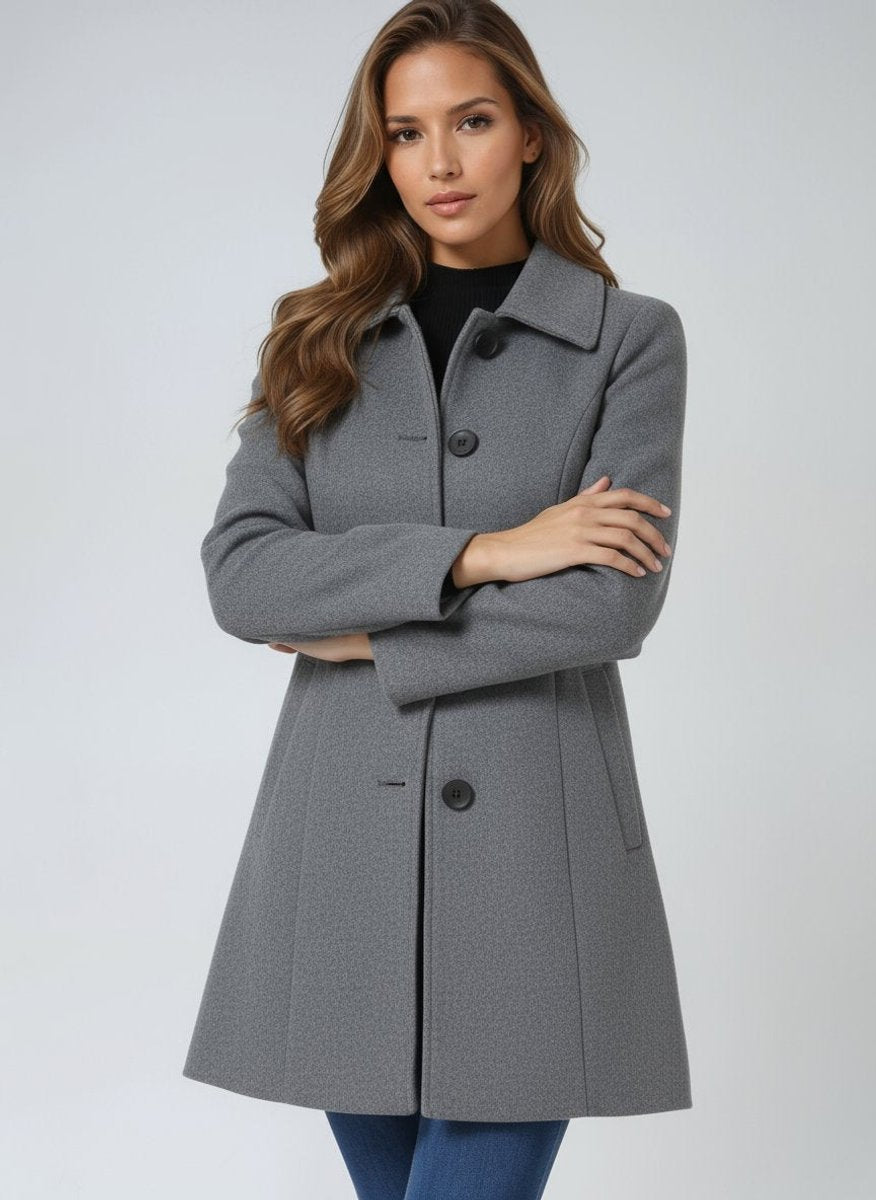 Women's Single-Breasted Structured Midi Trench Coat
