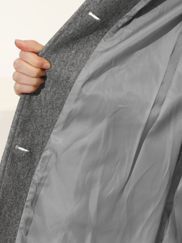 Women's Single-Breasted Structured Midi Trench Coat