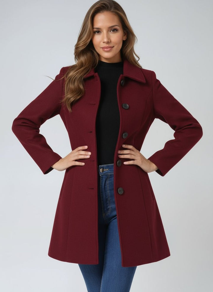 Women's Single-Breasted Structured Midi Trench Coat