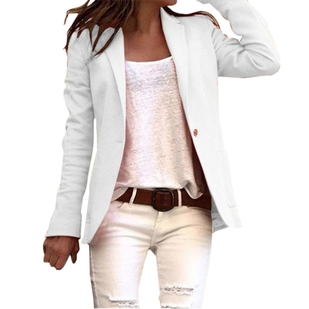 Women's Single-Button Slim-Fit Long Sleeve Blazer