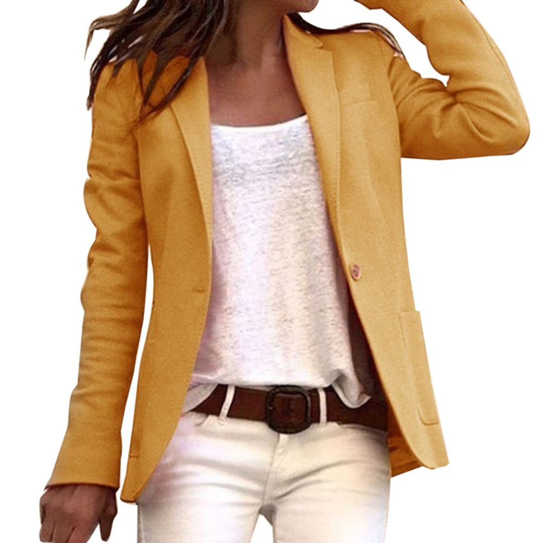 Women's Single-Button Slim-Fit Long Sleeve Blazer