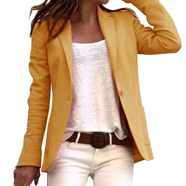 Women's Single-Button Slim-Fit Long Sleeve Blazer