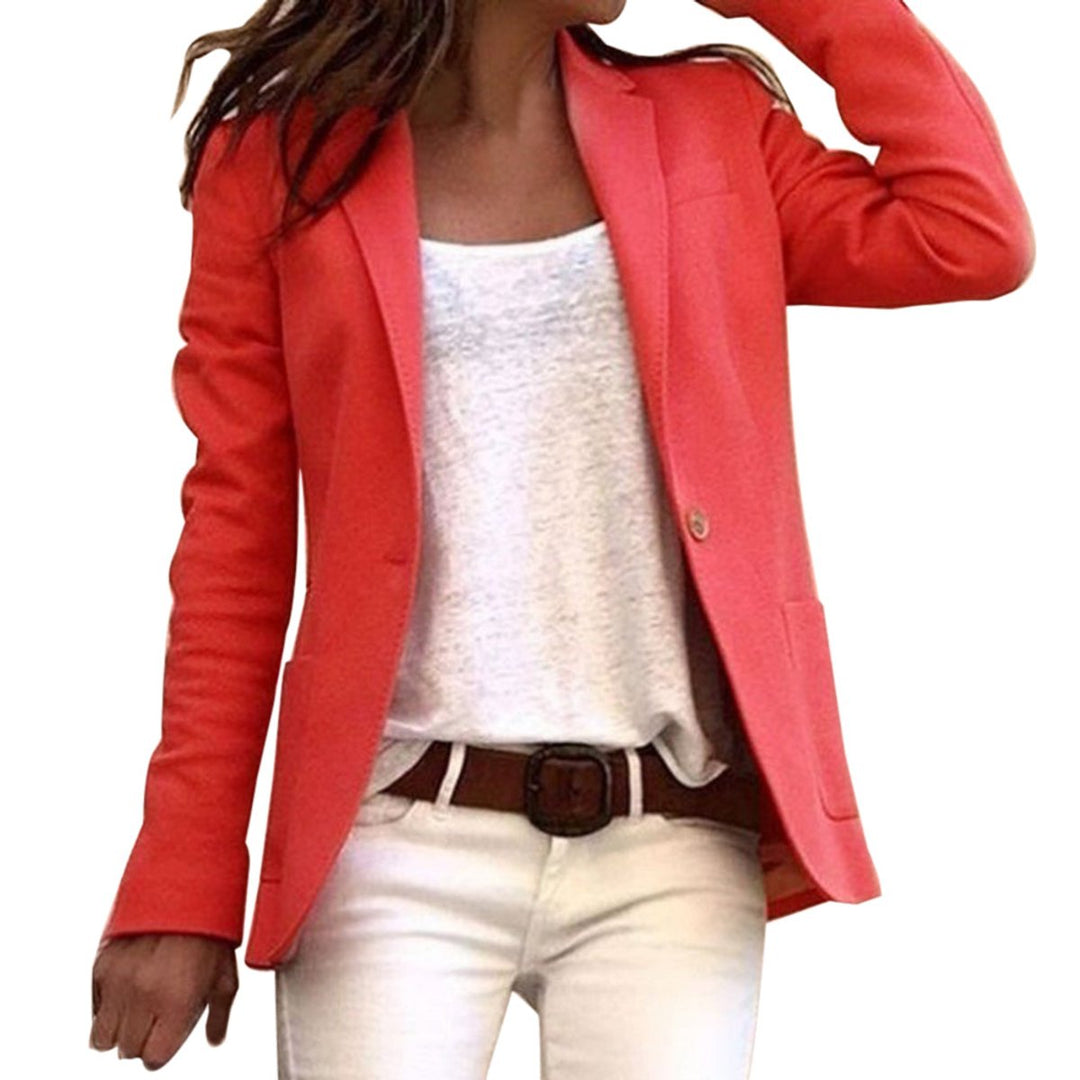 Women's Single-Button Slim-Fit Long Sleeve Blazer