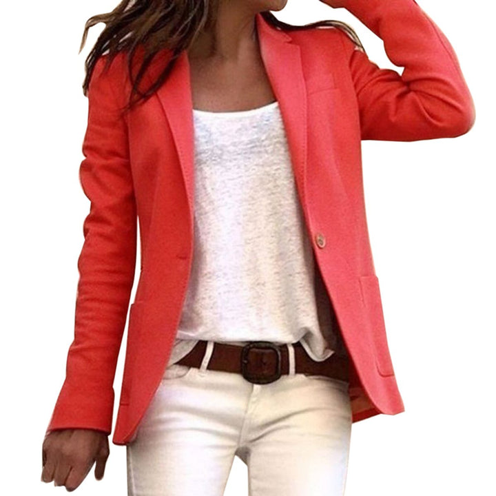 Women's Single-Button Slim-Fit Long Sleeve Blazer