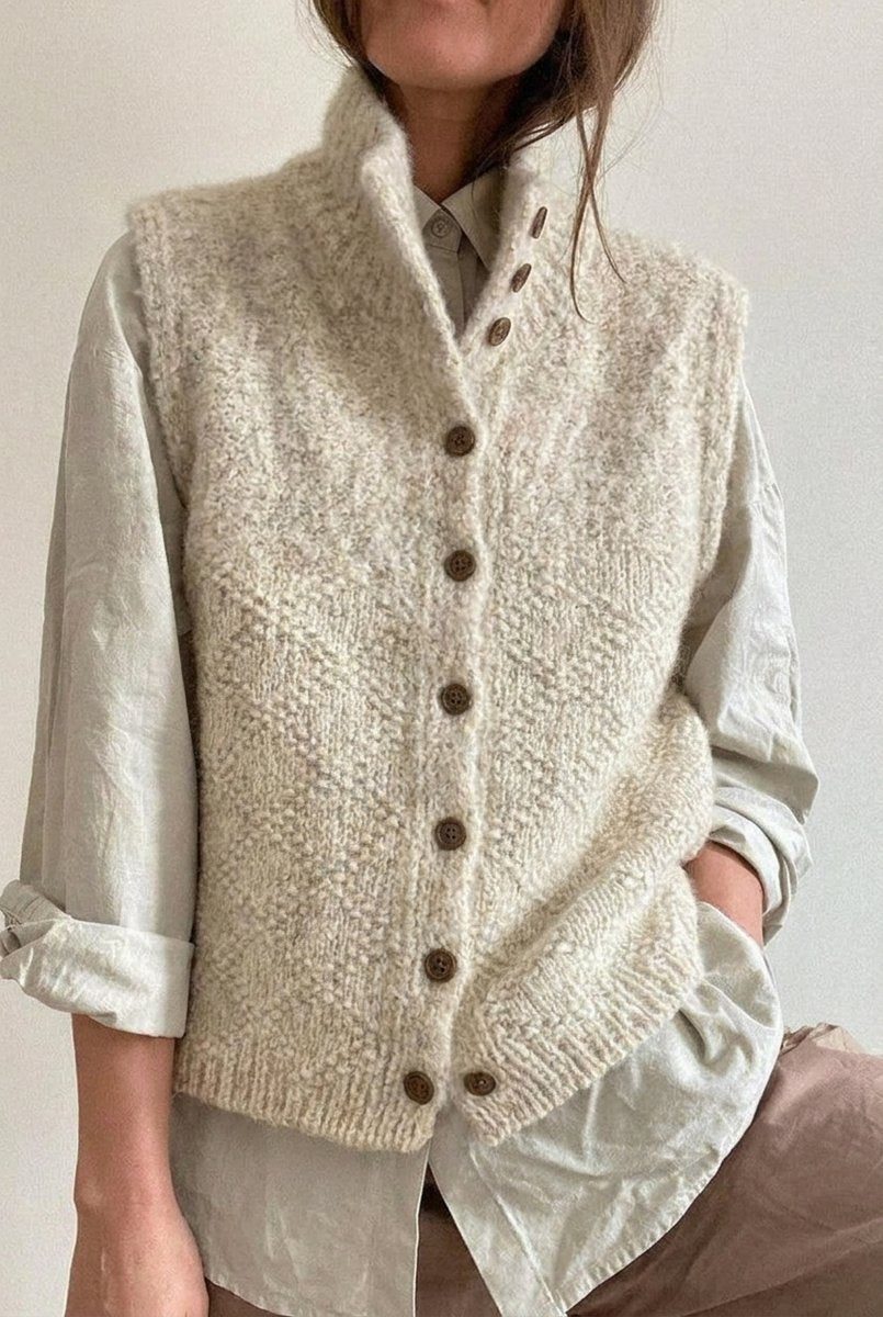 Women's Sleeveless Button-Front Knit Cardigan Vest