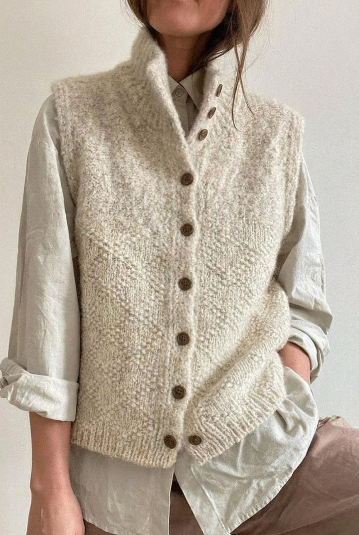 Women's Sleeveless Button-Front Knit Cardigan Vest