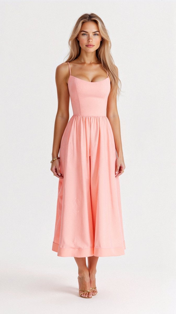 Women's Sleeveless Corset-Bodice Full-Skirt Fall Midi Dress