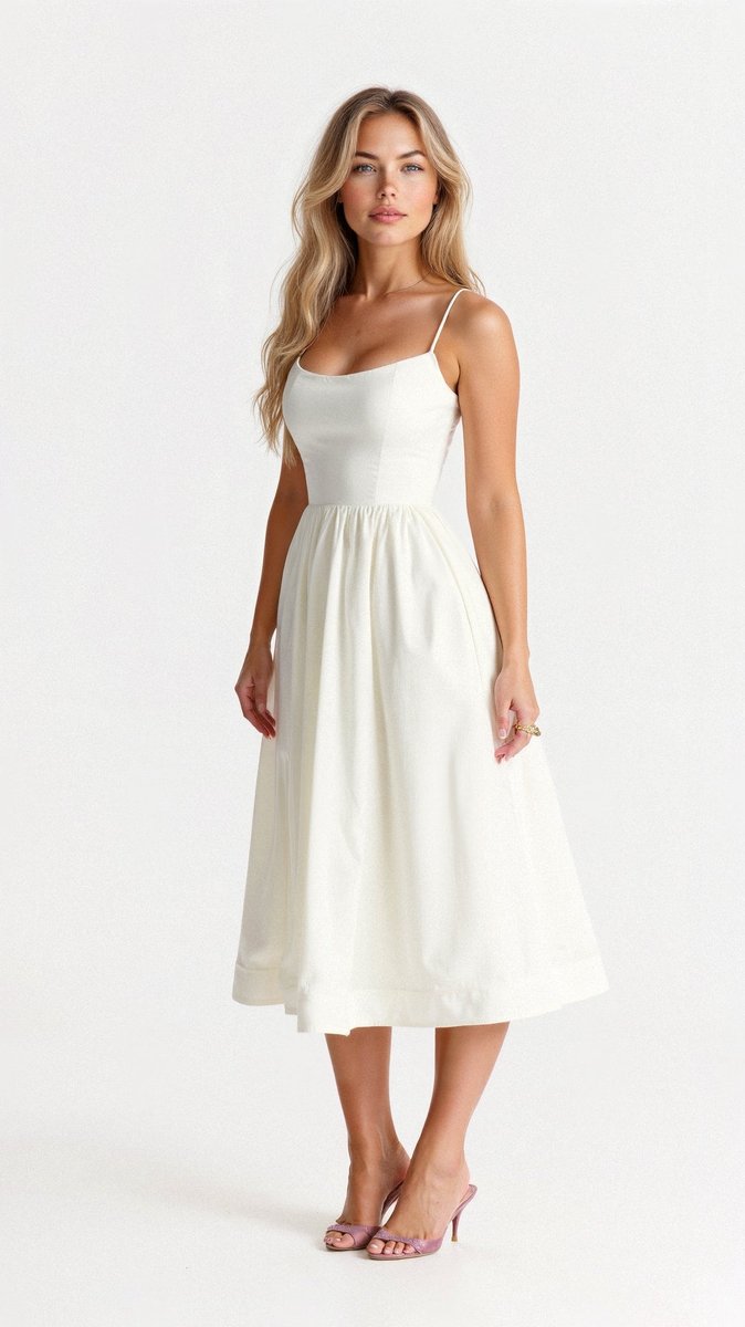 Women's Sleeveless Corset-Bodice Full-Skirt Fall Midi Dress