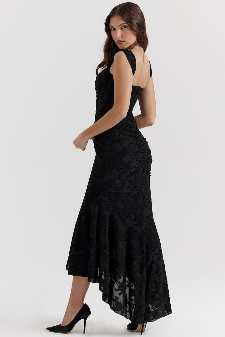 Women's Sleeveless Corset Bodycon Ruched Formal Dress Mermaid Maxi