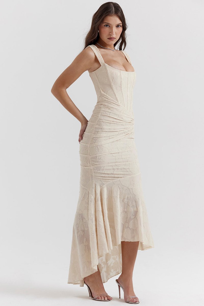 Women's Sleeveless Corset Bodycon Ruched Formal Dress Mermaid Maxi