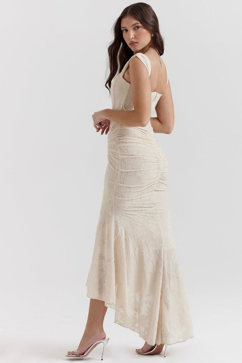 Women's Sleeveless Corset Bodycon Ruched Formal Dress Mermaid Maxi