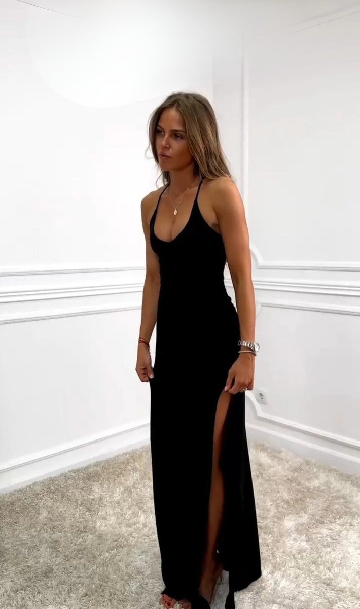 Women's Sleeveless Deep V-Neck Slit Maxi Formal Dress