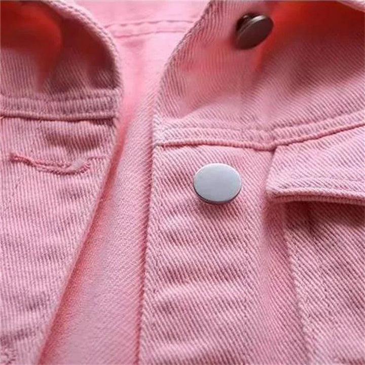 Women's Sleeveless Frayed-Edge Button-Front Denim Jacket Vest