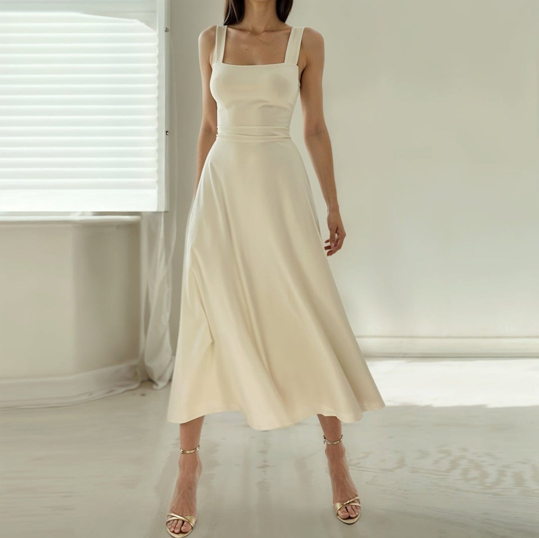 Women's Sleeveless Midi Fall Wedding Guest Dress Flowy Chiffon