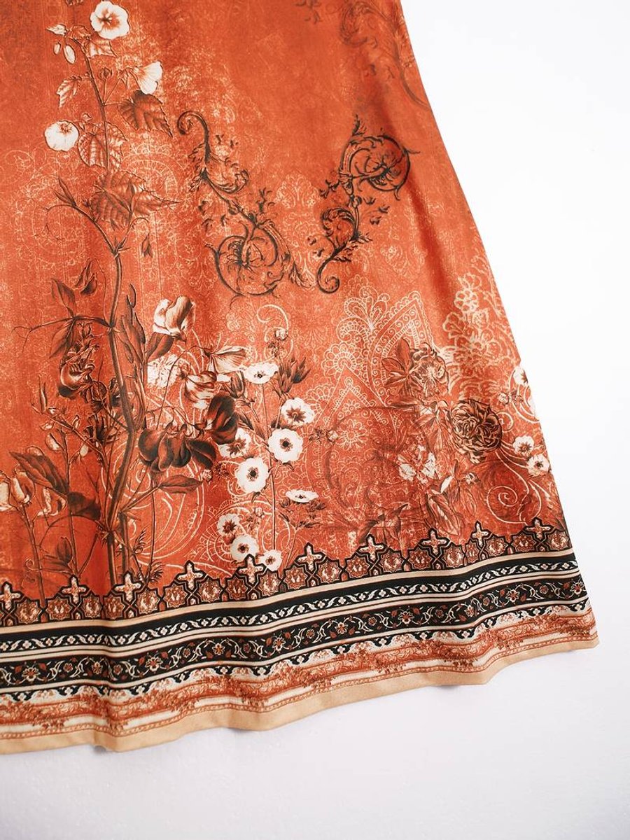 Women's Sleeveless Relaxed-Fit Boho Floral Fall Midi Dress
