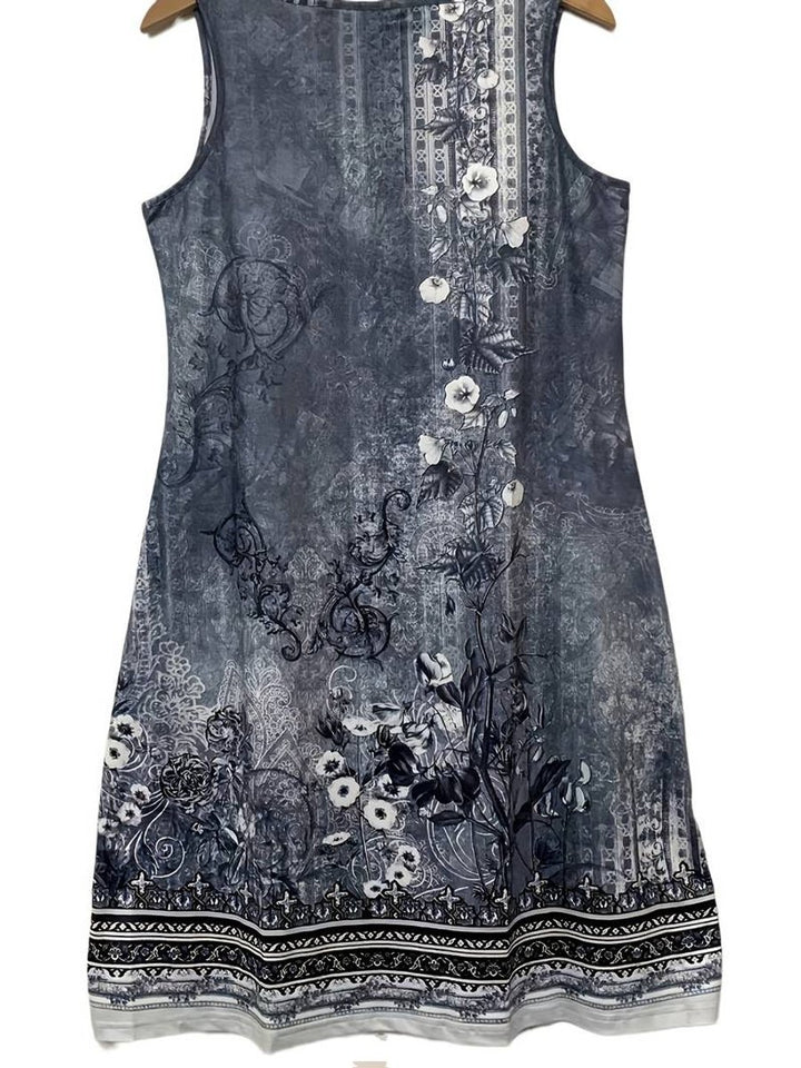 Women's Sleeveless Relaxed-Fit Boho Floral Fall Midi Dress