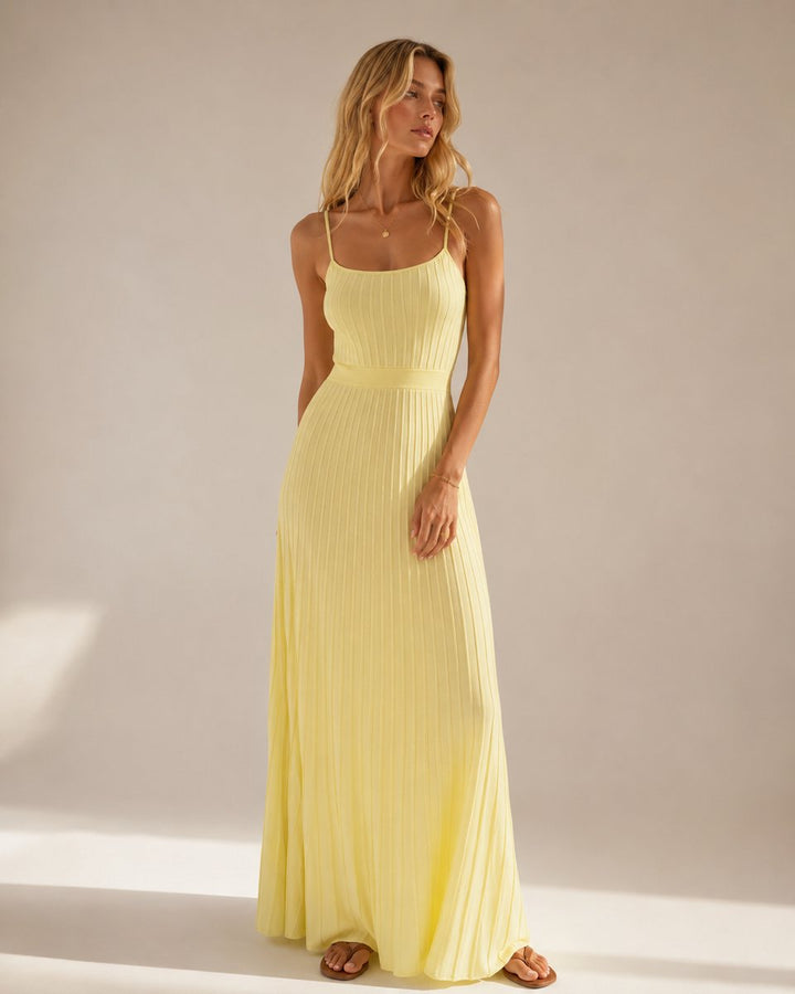 Women's Sleeveless Ribbed Knit Fall Wedding Guest Dress