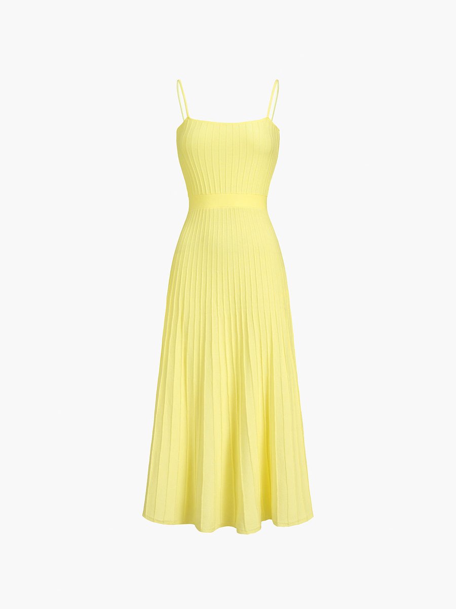 Women's Sleeveless Ribbed Knit Fall Wedding Guest Dress