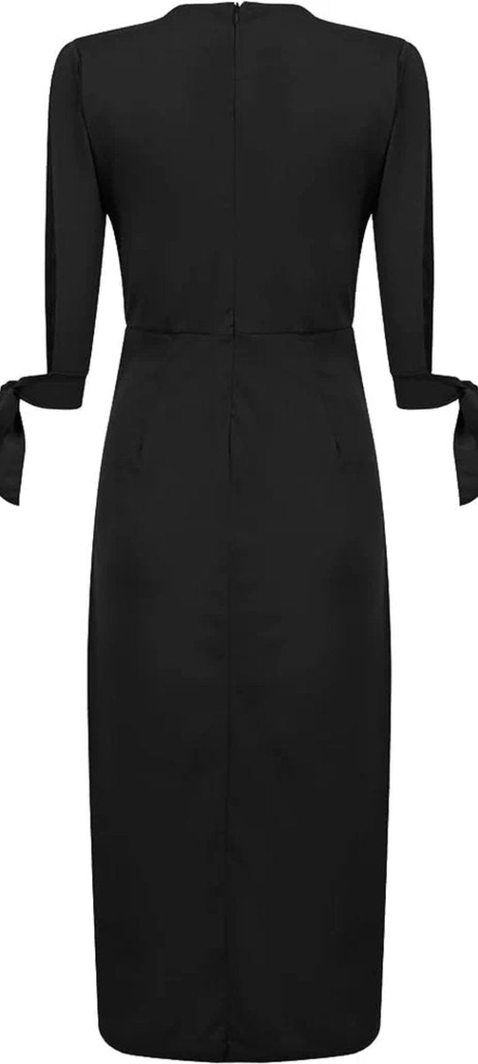 Women's Sleeveless Ruched-Waist A-Line Fall Midi Dress