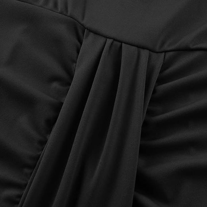 Women's Sleeveless Ruched-Waist A-Line Fall Midi Dress