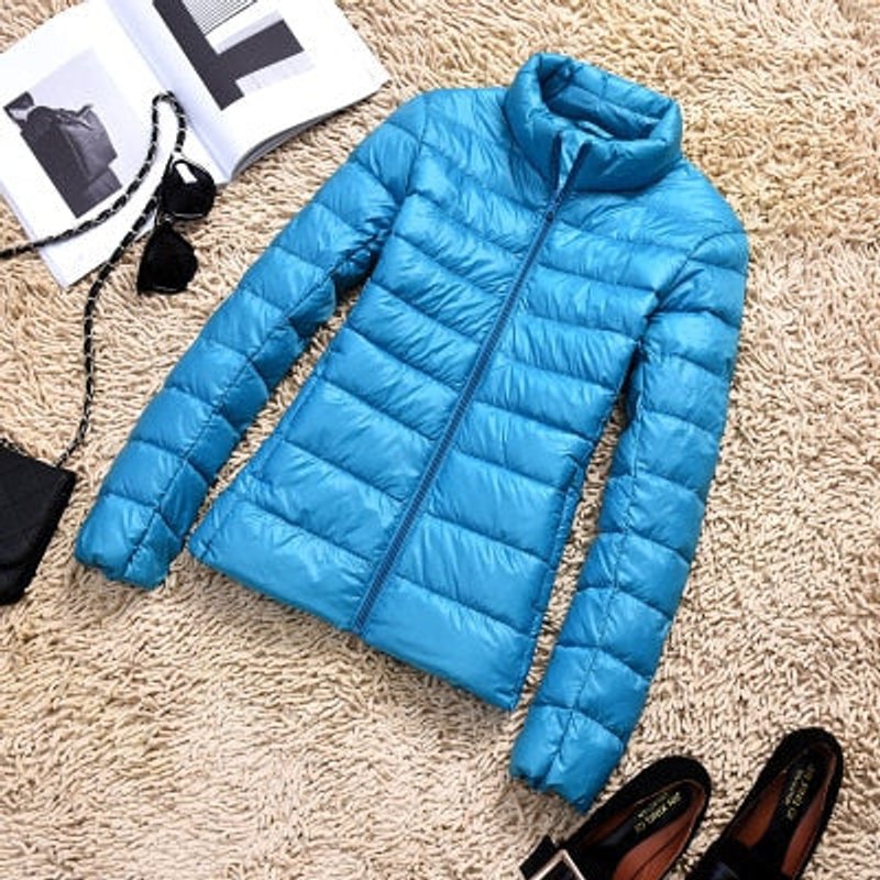 Women's Slim-Fit Hooded Glossy Lightweight Puffer Jacket