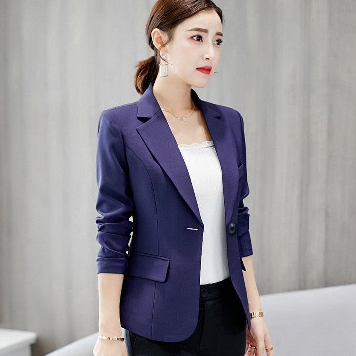 Women's Slim-Fit Single-Button Notch-Lapel Blazer