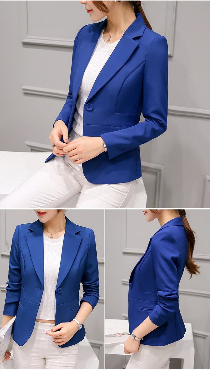 Women's Slim-Fit Single-Button Notch-Lapel Blazer