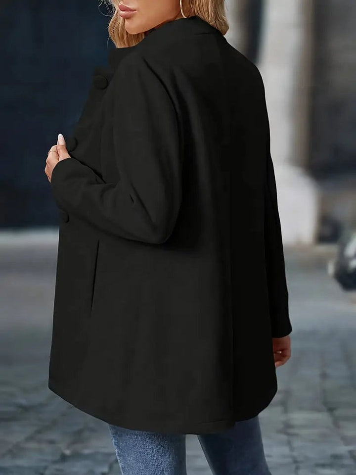 Women's Stand-Collar Button-Front Longline Winter Coat