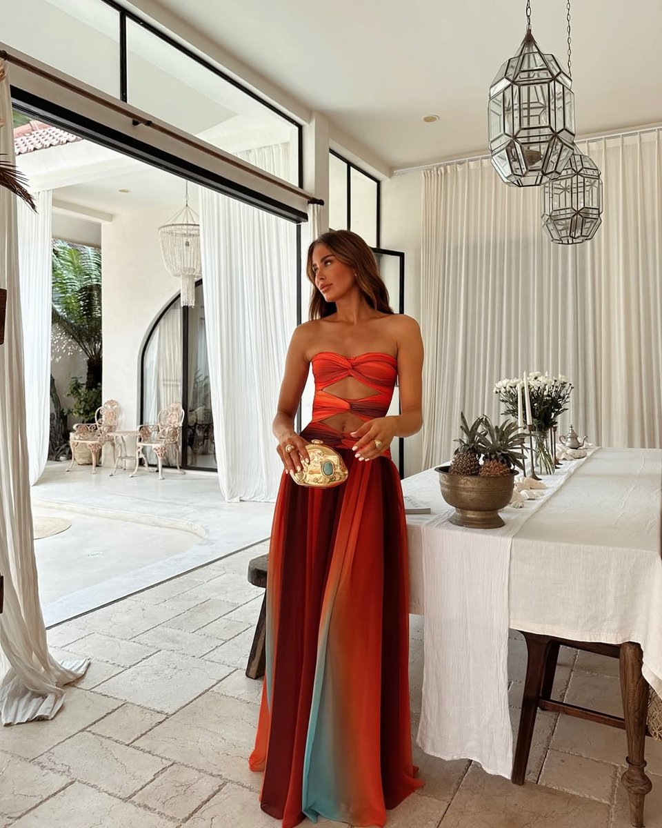 Women's Strapless Cut-Out Mesh Maxi Fall Wedding Guest Dress