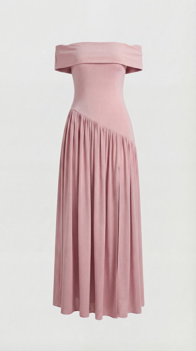 Women's Strapless High-Slit Fall Wedding Guest Dress