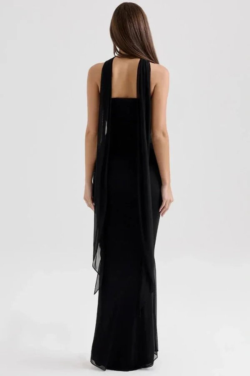 Women's Strapless Ruched Mesh Mermaid Fall Wedding Guest Dress