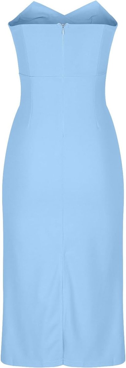 Women's Strapless Sweetheart-Neck Bodycon Fall Midi Dress