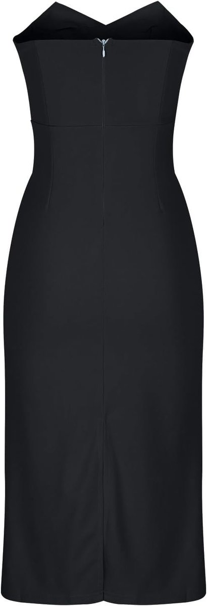 Women's Strapless Sweetheart-Neck Bodycon Fall Midi Dress