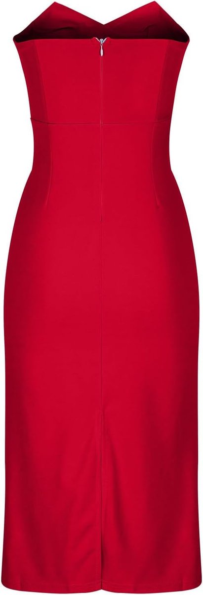 Women's Strapless Sweetheart-Neck Bodycon Fall Midi Dress