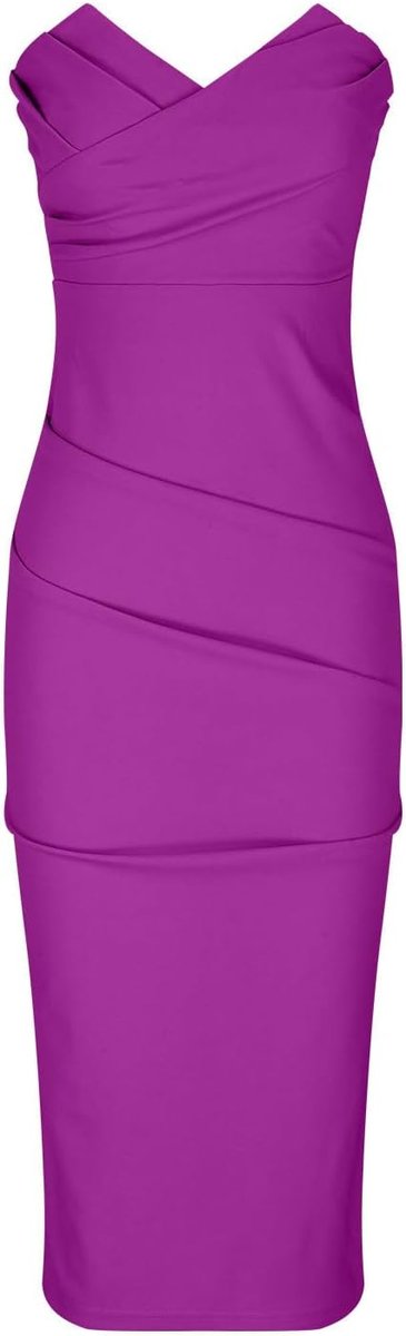 Women's Strapless Sweetheart-Neck Bodycon Fall Midi Dress