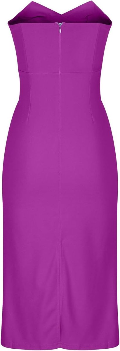 Women's Strapless Sweetheart-Neck Bodycon Fall Midi Dress