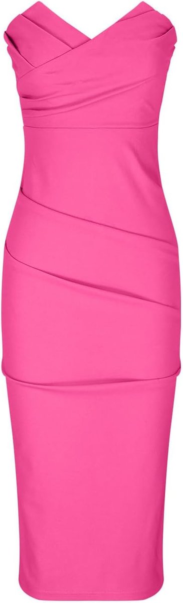 Women's Strapless Sweetheart-Neck Bodycon Fall Midi Dress