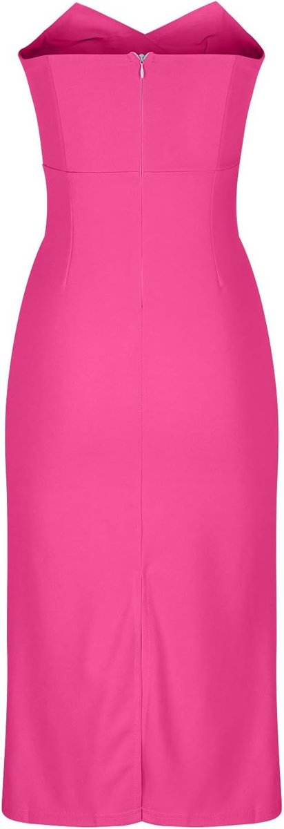 Women's Strapless Sweetheart-Neck Bodycon Fall Midi Dress