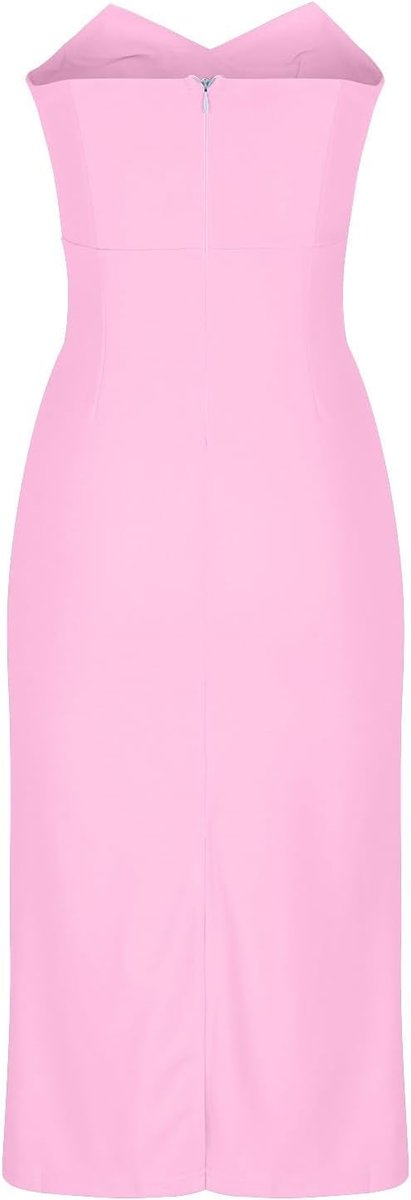 Women's Strapless Sweetheart-Neck Bodycon Fall Midi Dress