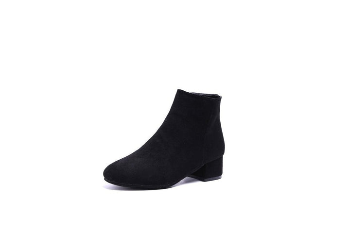 Women's Suede Block-Heel Side-Zip Ankle Boots