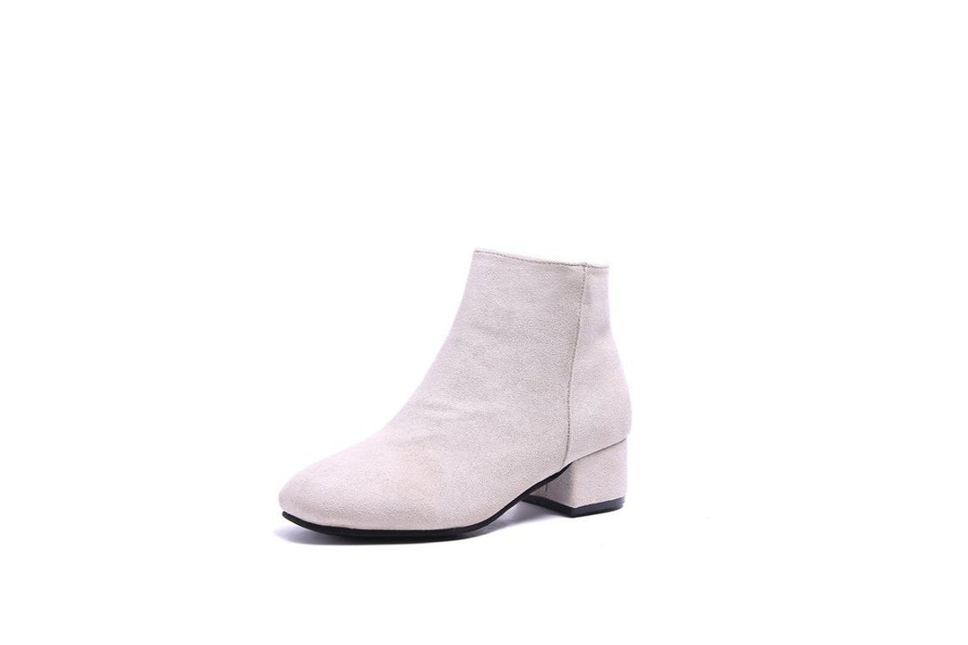 Women's Suede Block-Heel Side-Zip Ankle Boots
