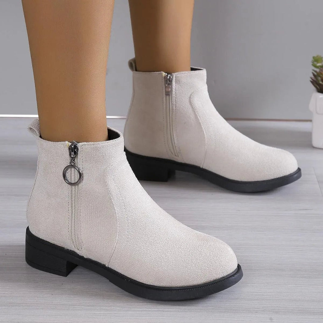 Women's Suede Side-Zip Block-Heel Ankle Boots