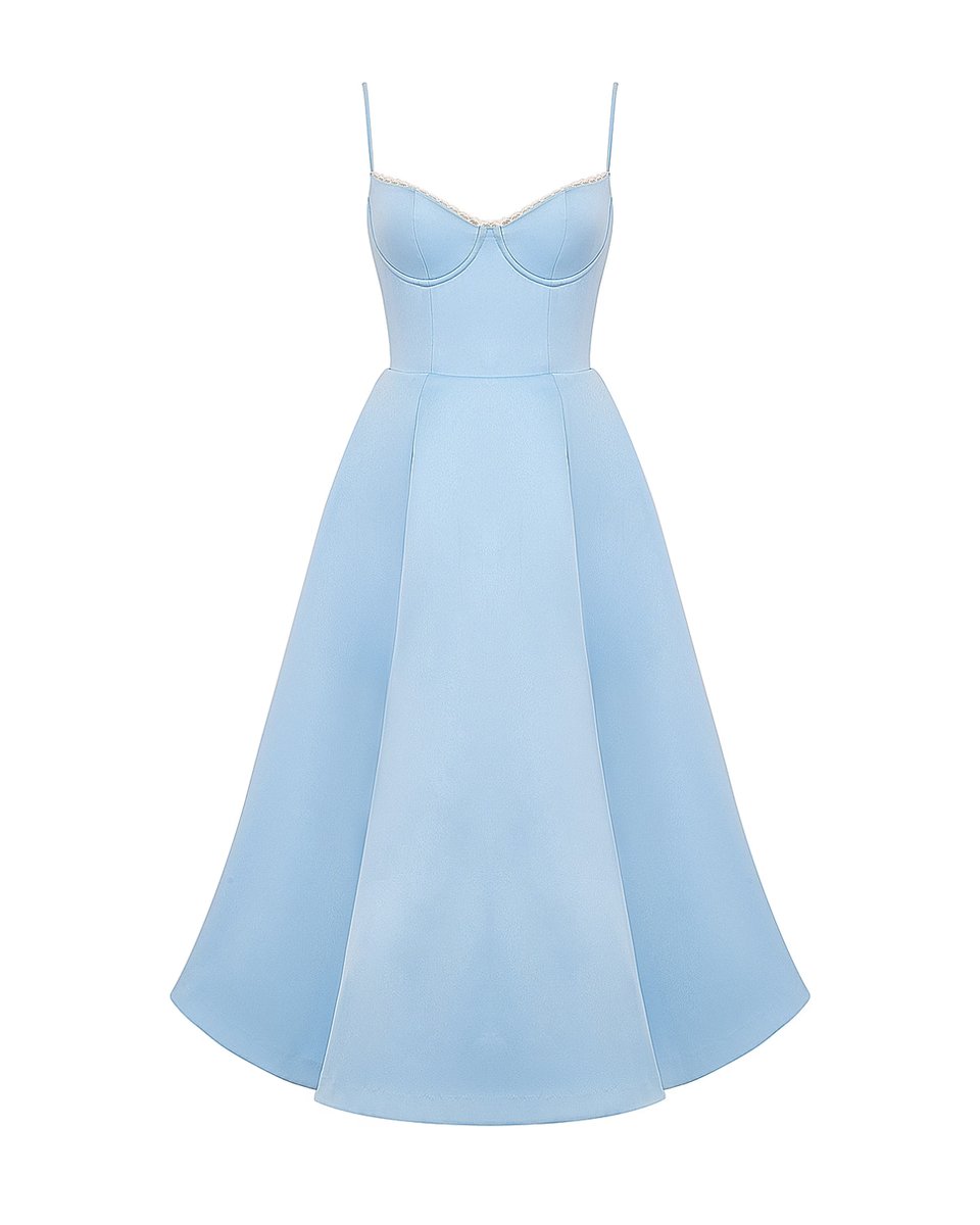 Women's Sweetheart Corset Bodice Tulle Midi Formal Dress