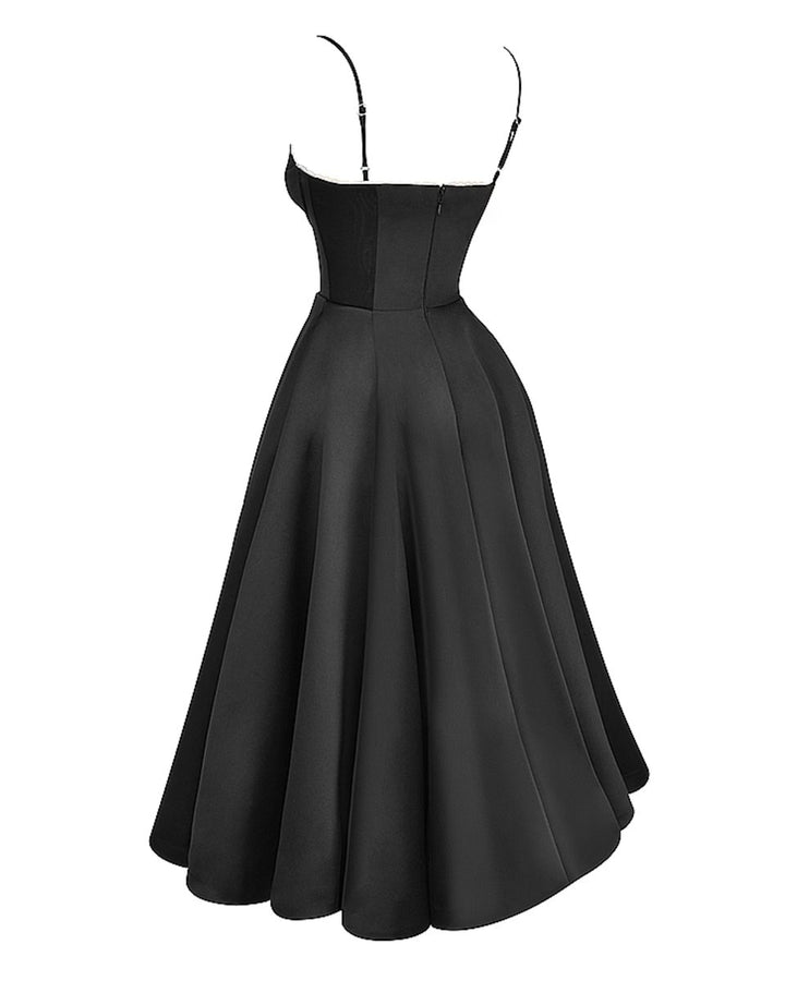 Women's Sweetheart Corset Bodice Tulle Midi Formal Dress