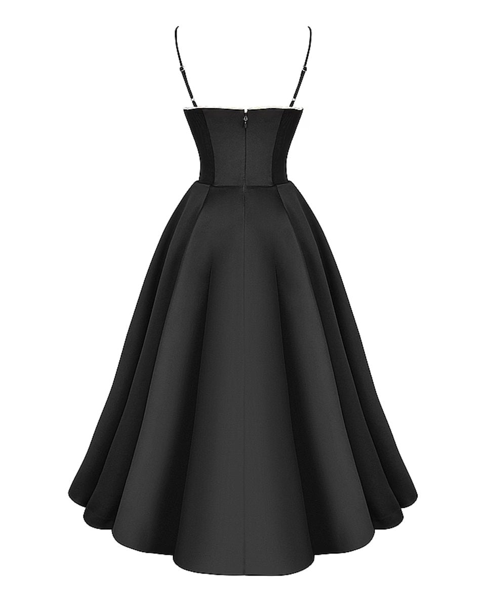 Women's Sweetheart Corset Bodice Tulle Midi Formal Dress