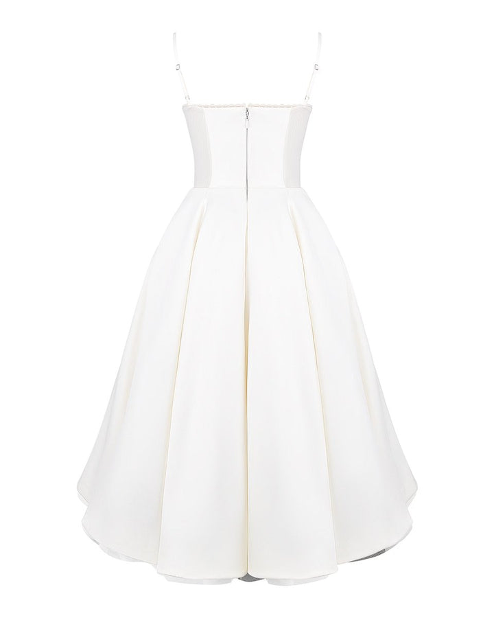 Women's Sweetheart Corset Bodice Tulle Midi Formal Dress