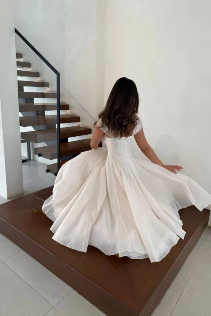 Women's Sweetheart Corset Tulle A-Line Midi Formal Dress