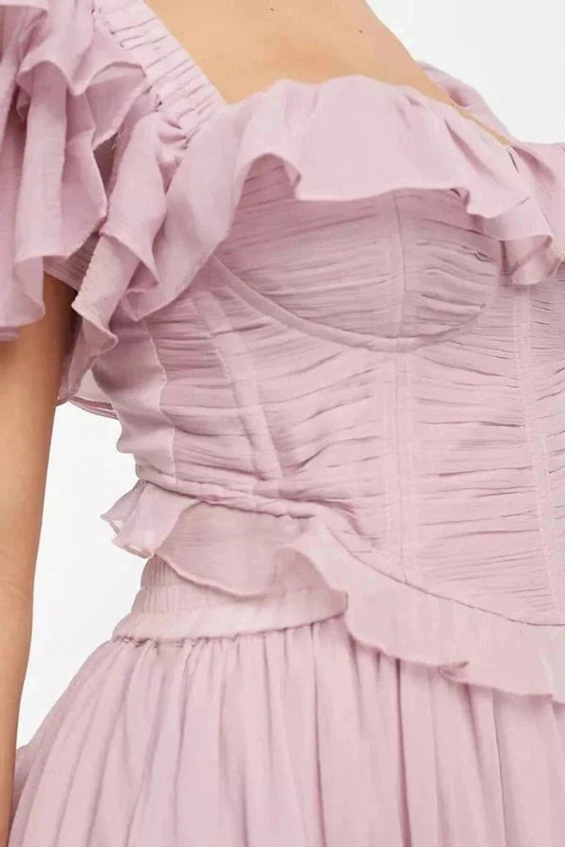 Women's Sweetheart Off-Shoulder Ruffled Tiered Midi Formal Dress