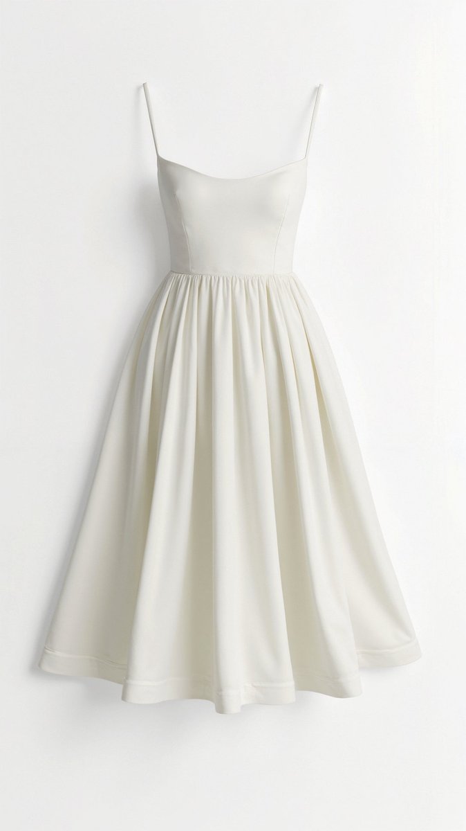 Women's Sweetheart Spaghetti-Strap Midi Formal Dress Flared Skirt